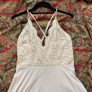 Lulus Madalyn Blush Pink Lace Maxi Dress